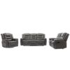 Home Theater Recliner Set Manual Recliner Chair With Wide Armrest, Two Built-In Cup Holders For Living Room - Gray - Image 19