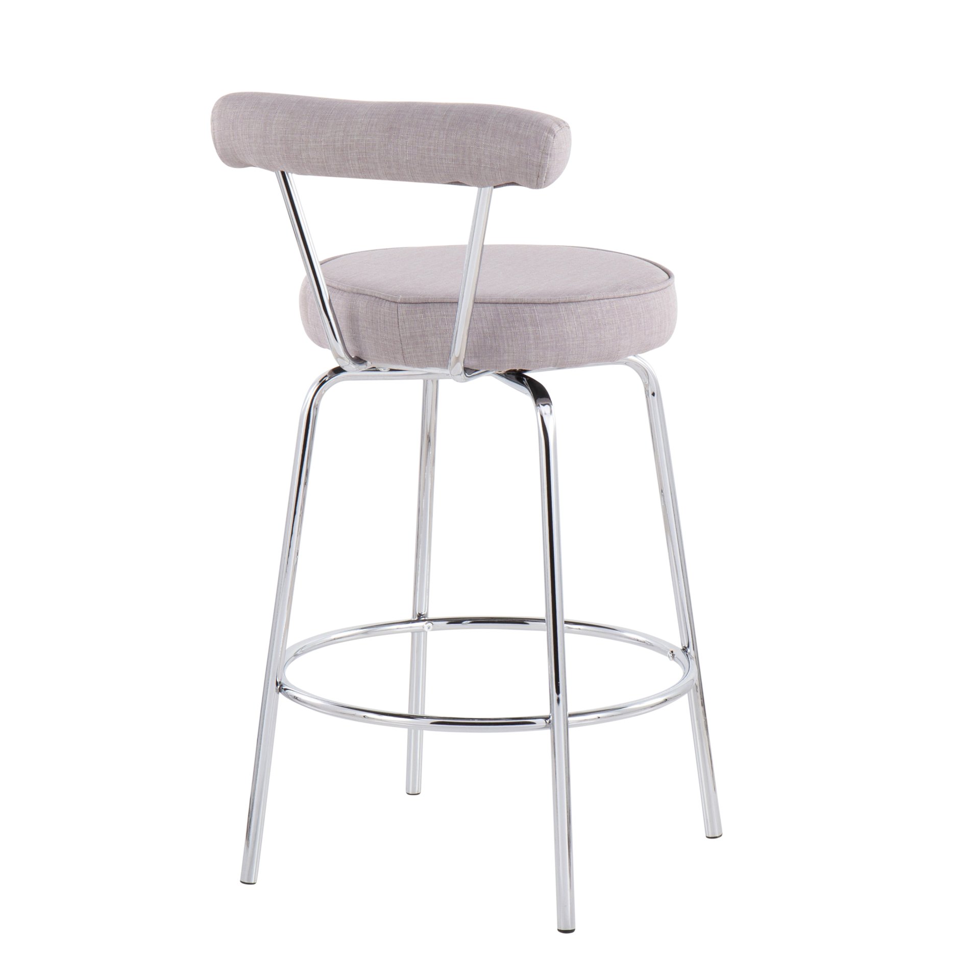 Rhonda - Contemporary Counter Stool (Set of 2) - Chrome / Light Gray - Image 4