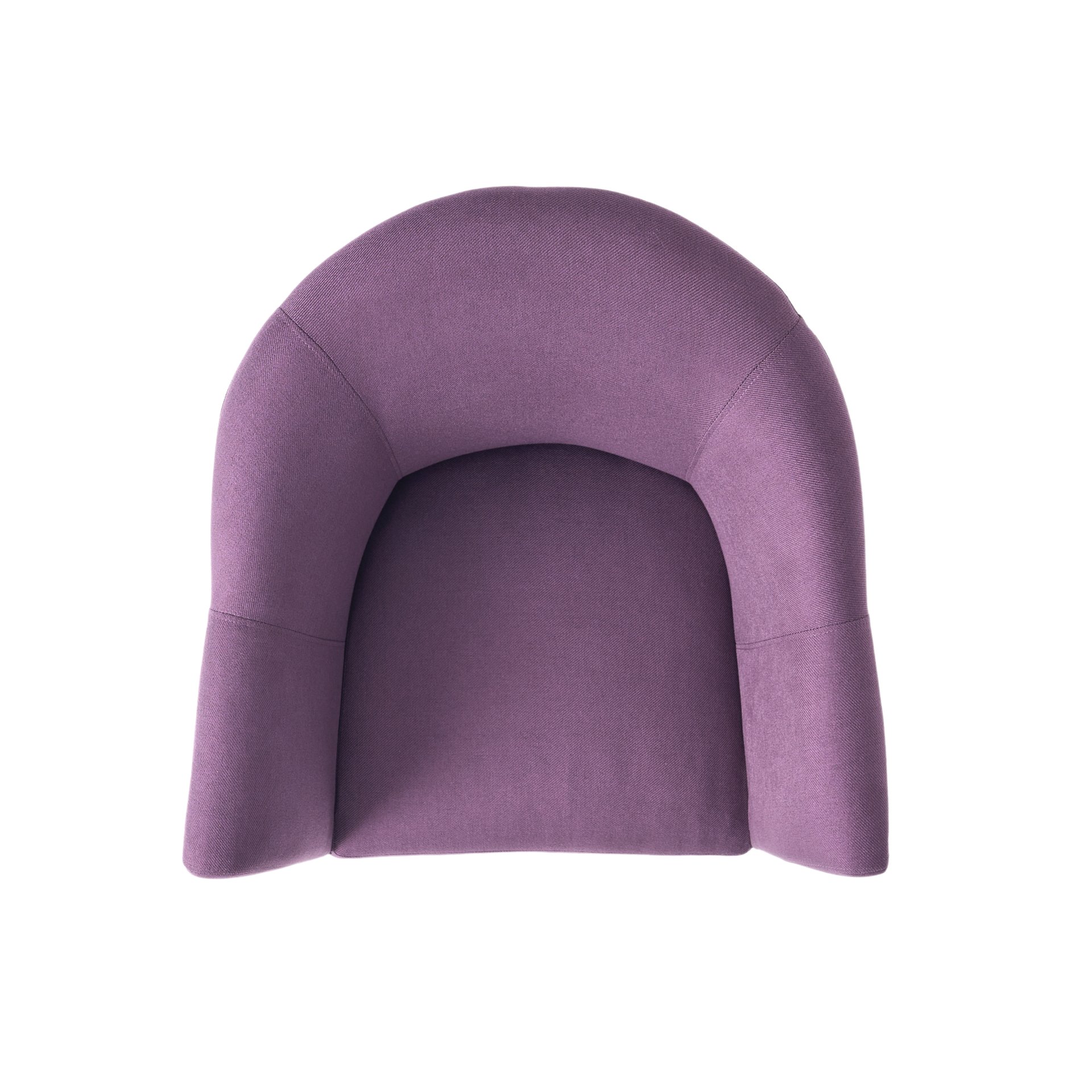 Fabric Arm Chair With Wooden Legs And Cushioned Seat - Plum - Image 9