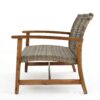 Outdoor Rattan Loveseat With Wooden Legs - Brown - Image 7