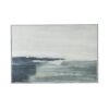 Large Rectangle Framed Wall Art Ocean Waves Canvas Print, Home Decor For Living Room Foyer Office - White / Blue - Image 2