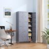 Lockers 18 Door With Lock For Employees, Storage Cabinet For Home Gym Office School Garage - Gray - Image 5