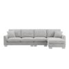 Modern Oversized Sectional Sofa, L-Shaped Luxury Couch Set With 2 Free Pillows, 5 Seat Chenille Indoor Furniture With Chaise - Light Gray - Image 23