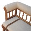 Strapped Hallway Bench - Cream / Brown - Image 9