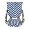Outdoor Rattan French Barstool Set,, Bamboo, Seat Height - Navy Blue / White - Image 10