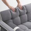 Modern Convertible Sleeper Sofa Couch With Pull Out Bed With Pillows & Side Pockets For Small Space, Living Room - Gray - Image 10