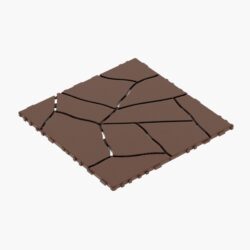 Stone Style 12" Patio Deck Tiles Diy Interlocking Floor Tiles, 44 Pieces - Red Brown