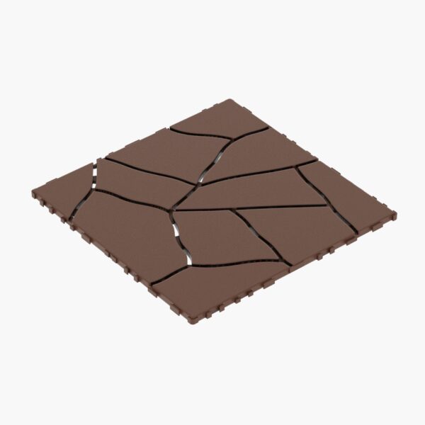 Stone Style 12" Patio Deck Tiles Diy Interlocking Floor Tiles, 44 Pieces - Red Brown