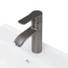Modern Freestanding Bathroom Vanity With Ceramic Sink, Hot And Cold Faucet, 1 Door Cabinet & Open Iron Shelf, Magnesium Oxide And Iron Frame - Natural - Image 16
