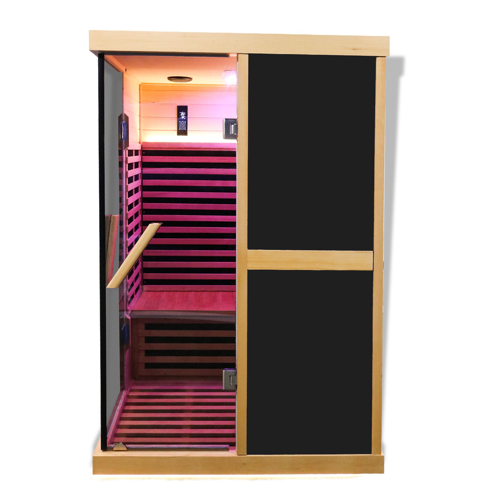 Double Person V Shaped Far Infrared Sauna Room - Natural - Image 2
