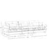 Extra Large 3 Seat Modern Velvet Sofa & Cloud Like Comfort Color Includes Waist And Throw Pillows - Cream - Image 9