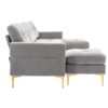 Convertible Sectional Sofa Couch With Movable Ottoman - Light Gray - Image 17