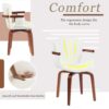 Mid Century Modern Bentwood Swivel Dining Chairs (Set of 2) - White / Walnut - Image 4