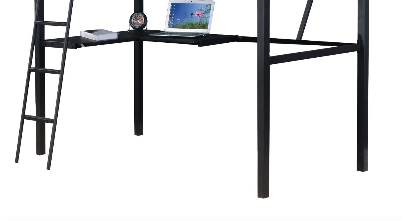 Senon - Twin Loft Bed With Desk - Black / Silver - Image 3