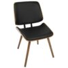Lombardi - Mid-Century Modern Dining / Chair (Set of 2) - Walnut / Black - Image 3
