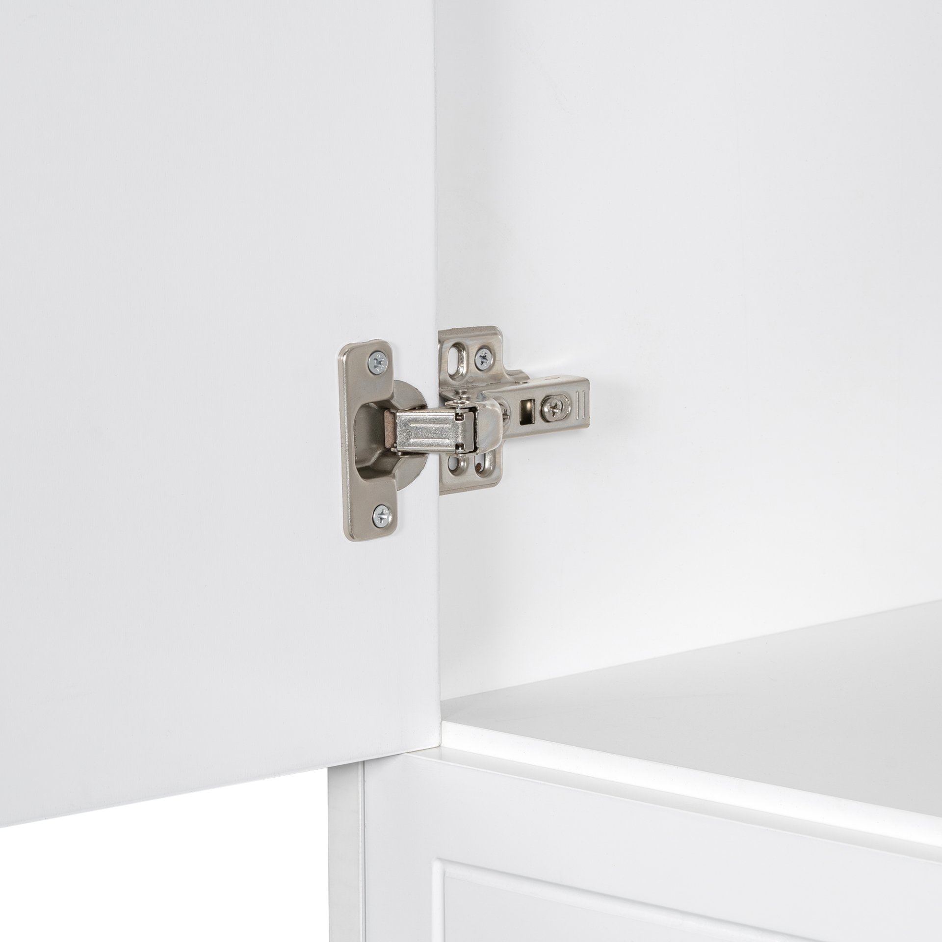 Modern Bathroom Storage Cabinet With 2 Laundry Baskets, 1 Drawer, Adjustable Shelf - White - Image 19