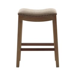 Saddle Counter Stool With High Density Foam - Linen