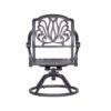 Patio Outdoor Aluminum Dining Swivel Rocker Chairs With Cushion (Set of 2) - Navy Blue - Image 3