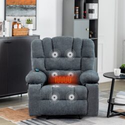 Massage Recliner Chair Sofa With Heating Vibration - Gray