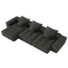 Modern Oversized Modular Sectional Sofa, Sparkling Fabric Soft Cushion Sofa With 6 Pillows, 6 Pieces Diy Combination Tufted Sofa, No Assembly Required - Black - Image 22