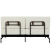 Modern Loveseat Sofa 59" Couch With Flexible USB Ports, Unique Cylindrical Armrests - Beige - Image 14