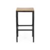 Outdoor Bar Stool With Slat Design And Metal Frame (Set of 2) - Teak / Black - Image 7