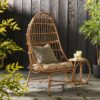 Outdoor Accent Chair With Basket Shape - Light Brown - Image 5