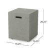 Modern Magnesium Oxide Tank Holder Side Table With Smooth Concrete Surface - Light Gray - Image 3