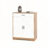 Freestanding Wooden Shoe Cabinet Organizer With Adjustable Shelves And Drawer - Natural / White - Image 22