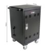 Mobile Charging Cart And Cabinet For Tablets Laptops 30 Device With Combination Lock - Matt Black - Image 3