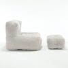 Modern Indoor Fluffy Bean Bag Chair With Memory Foam And Ottoman Super Soft Velvet - Light Gray - Image 21