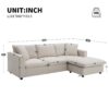 Modern Sectional Sofa With Throw Pillows, Cloud L Shaped Couch Set With Wide 4 Seat Comfy Couch Set With Movable Ottoman - Beige - Image 19