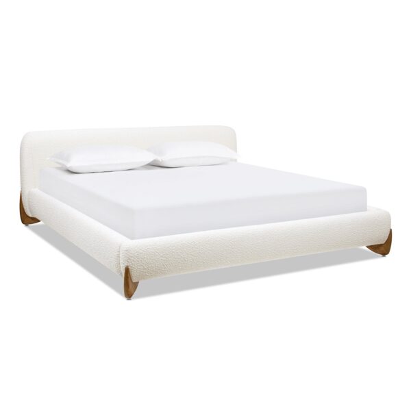Alpine - King Puffy Modern Platform Bed - Ivory White
