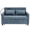Loveseat Sofa Pull Out Sofa Bed Sleeper Sofa With A Reversible Backrest Cushion, Side Pockets, 2 USB Ports And A Phone Holder For Living Room - Blue - Image 13