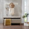 Modern Tufted Top Soft Close Storage Bench With Button Detailing - Light Gray - Image 2