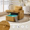 Multifunctional Lazy Sofa Recliner With Storage And Phone Bracket In Chenille For Living Room - Mustard Yellow - Image 7