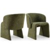 Modern Accent Chair Green Single Sofa Chair, Upholstered Side Chair Teddy Comfy Chair For Dining Room / Bedroom / Living Room / Reception 1 Piece - Green - Image 13