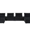 Anna - Velvet 6 Seater U-Shape Modular Sectional Sofa - Black - Image 5