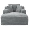 Modern Full Compressed Chaise Lounge Sofa Bed With Removable Pillows, Upholstered - Gray - Image 14