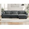 Super Comfort Oversized Modular Velvet Sectional Sofa With Movable Ottoman Corner Sectional - Gray - Image 10