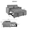 Convertible 3 In 1 Sofa Bed With Reclining Backrest And Pillows - Dark Gray - Image 3