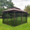 13 0 Outdoor Patio Gazebo Canopy Tent With Ventilated Double Roof And Mosquito Net (Detachable Mesh Screen On All Sides) Suitable For Lawn Garden Backyard And Deck Top - Brown - Image 8
