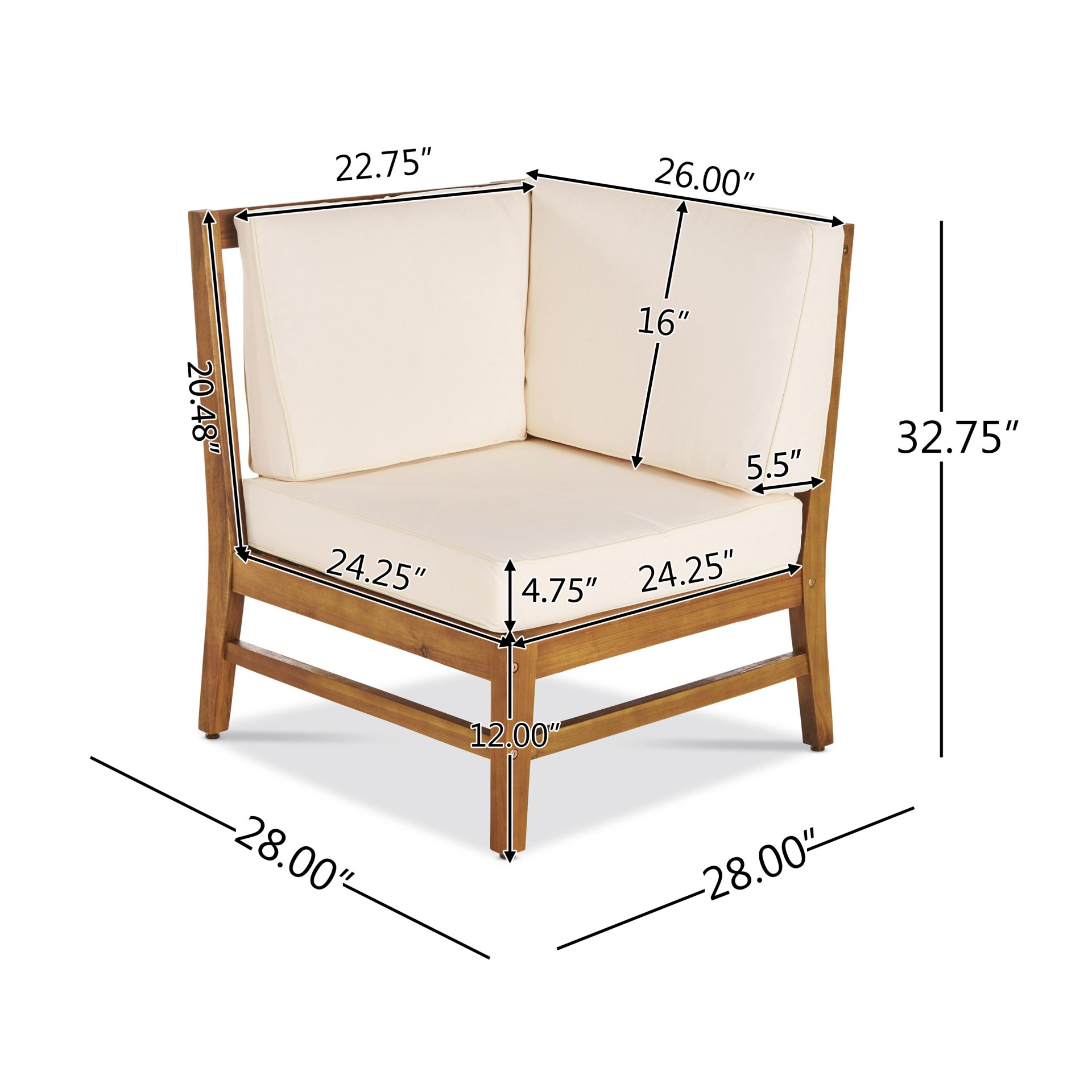 Perla - 5 Pieces Sofa Set - Cream - Image 14