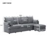 Modern L Shape Modular Sofa, 5 Seat Chenile Sectional Couch Set With 2 Pilows Included, Freely Combinable Indoor Funiture For Living Room, Apartment, Office - Light Gray - Image 11