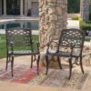 Luminea - Outdoor Aluminum Dining Chair With Scroll Design, Lattice Pattern And Cabriole Legs - Copper - Image 4
