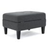 Contemporary Storage Ottoman With Tufted Waffle Stitching - Dark Gray - Image 7