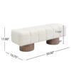 Upholstered Entryway Bench Ottoman - Beige - Image 3