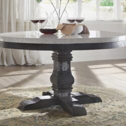 Nolan - Marble Top Salvage Round Dining Table - White