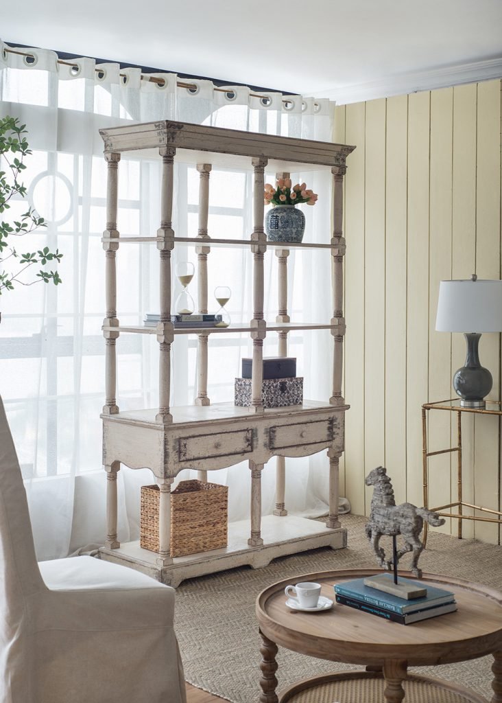 Adela - French Country Bookcase Display Storage Shelf Etageres - Antique White - Image 5