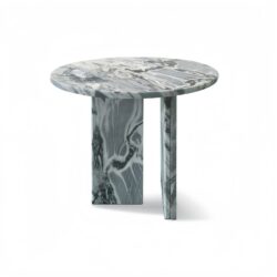 Natural Marble Coffee Table With Polished Surface, Genuine Stone - Blue Gray